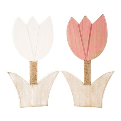 Pink or White Tulips, 2 colors