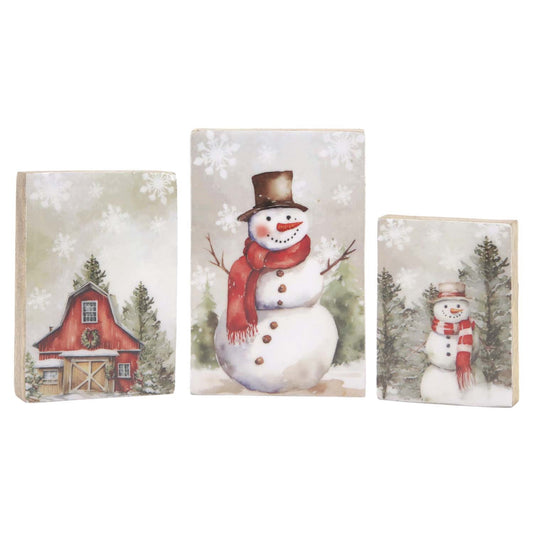 Country Snowmen Blocks, 3 sizes