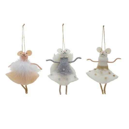 Wool Felt Ballerina Mouse, 3 styles