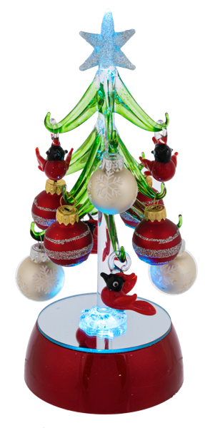 Light Up Christmas Tree with Ornaments - Cardinal, 2 styles