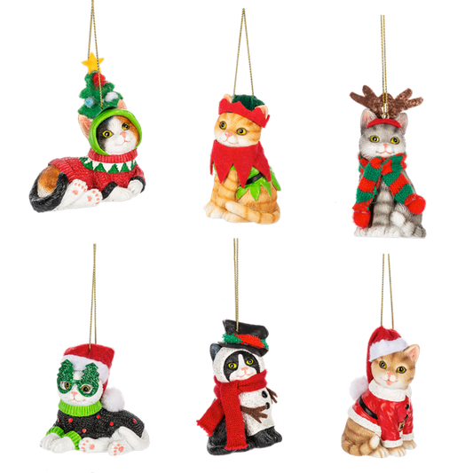 Fleas Navidad Cat Ornaments, 6 styles