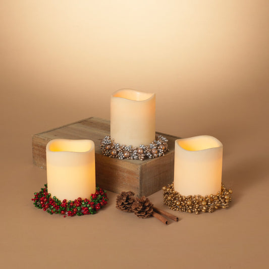 Holiday Berry Candle Ring, 3 styles