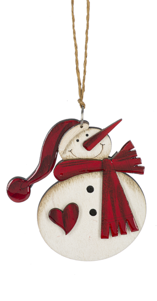 Snowman w/Heart Ornaments, 6 styles