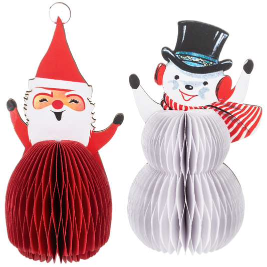 Honeycomb Santa & Snowman Figurines, 2 styles