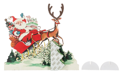 Vintage Honeycomb Santa in Sleigh Figurine
