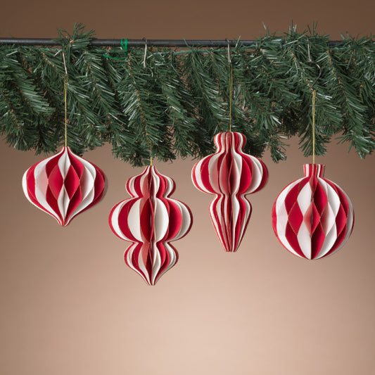 Set of 4 Paper Honeycomb Ornaments