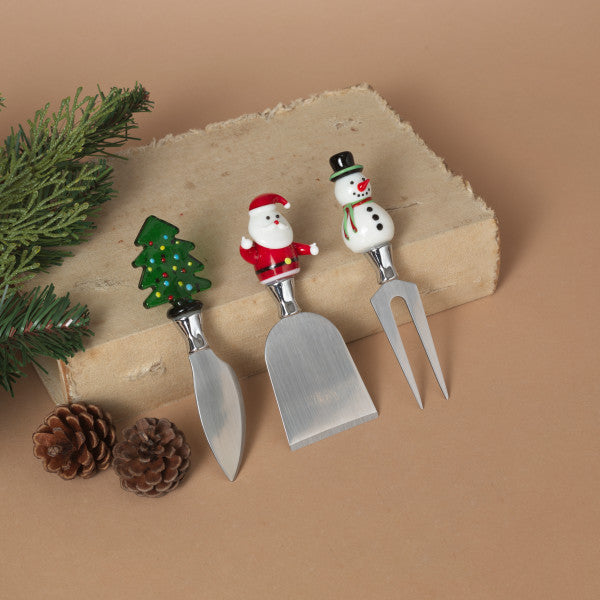 Christmas Cheese Knives Set