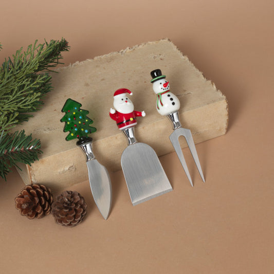 Christmas Cheese Knives Set