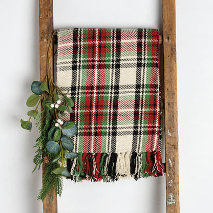 Christmas Throw - Cream Plaid