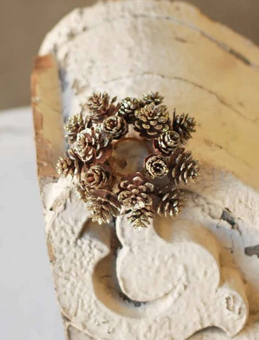 Shimmer Pine Cone Candle Ring