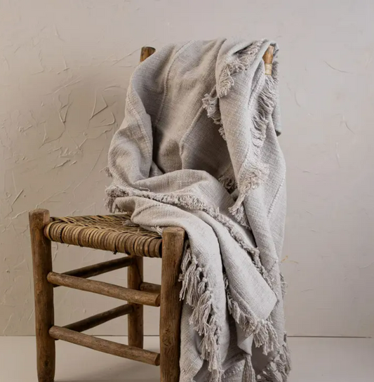 Kylie Hand Woven Throw, Gray