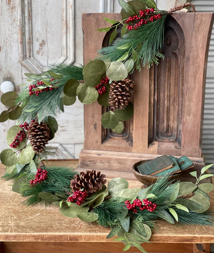 Garnet Berry Eucalyptus Garland