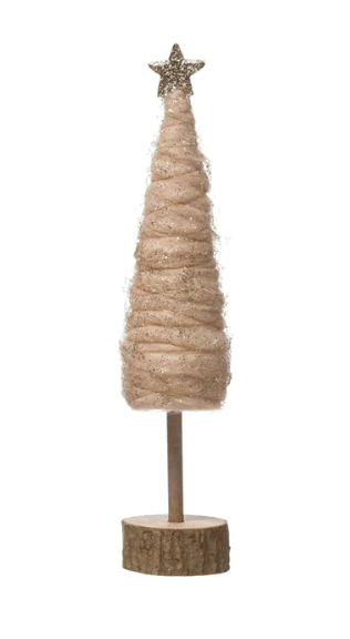 Pink Wool Cone Tree, 2 sizes