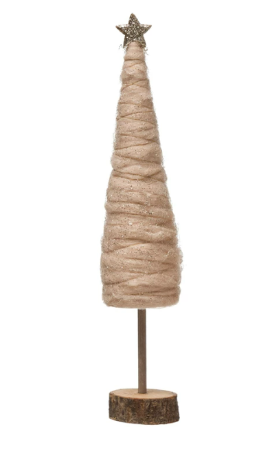 Pink Wool Cone Tree