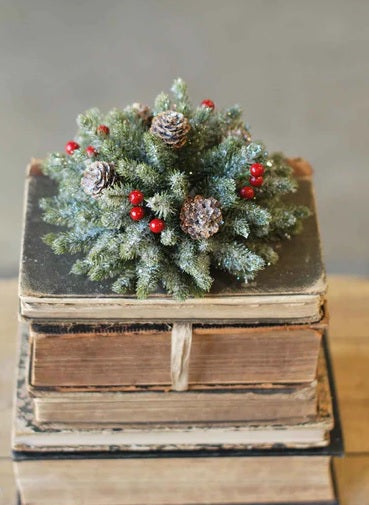 Icy Mini Pine w/ Berry Half Sphere