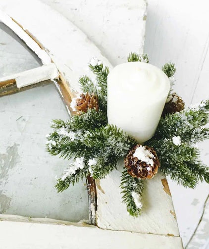 Snowy Mini Cone Candle Ring