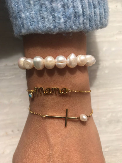 Mama Bracelet with Evil Eye Charm Large