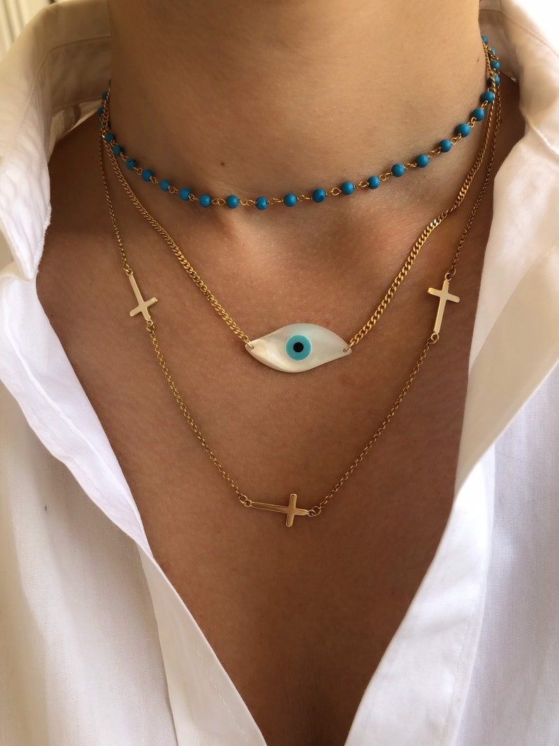 My Saint My Hero Faithful Light Three Cross Keychain Necklace,Three Crosses  for Men Jewelry Religion Necklace (Necklace) | Amazon.com