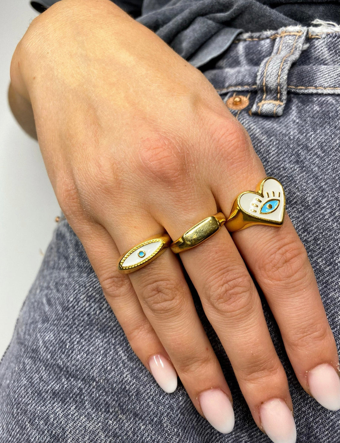 Gold Evil Eye Ring, Dainty Evil Eye Ring, Good Luck Ring, Good Vibes Ring,  Adjustable Ring, Minimalist Ring, Greek Evil Eye Ring - Etsy