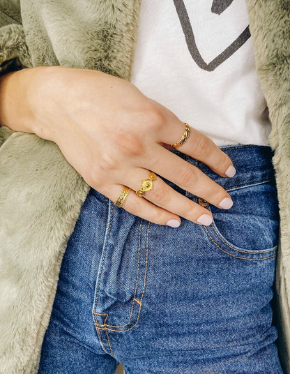 Gold stackable rings, 5 styles Urban – Market Farmhouse